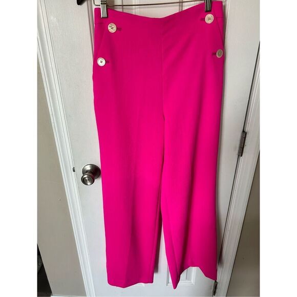 J.Crew high-rise wide leg, pink trousers sailor style with pockets - Picture 4 of 8